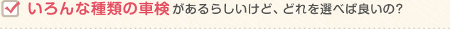 いろんな種類の車検があるらしいけど、どれを選べば良いの?